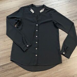 5 for $25 BCBG MAXAZRIA black blouse‎ top beaded top